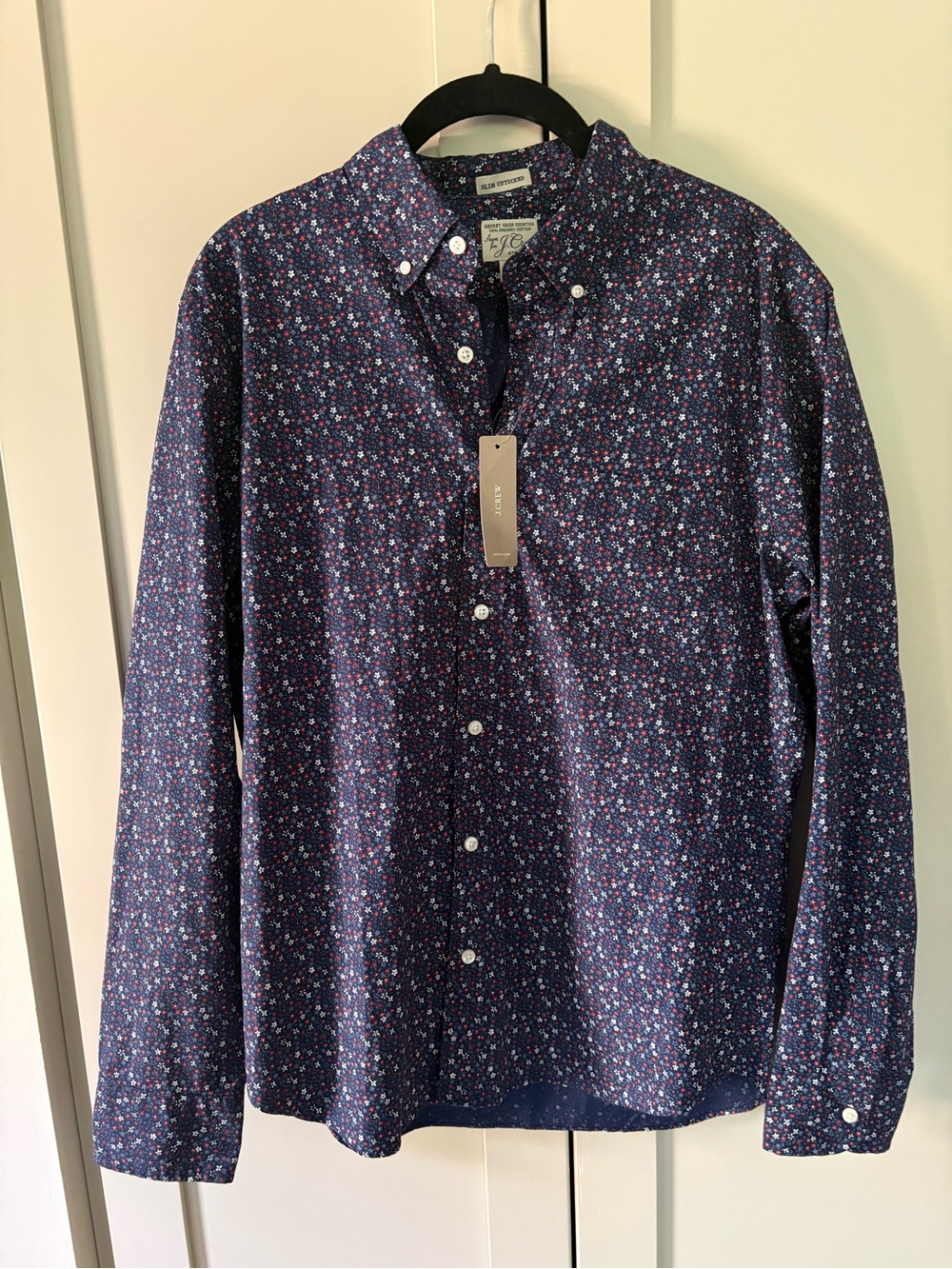 J Crew Secret Wash Organic Cotton Poplin 2% Stretch Shirt